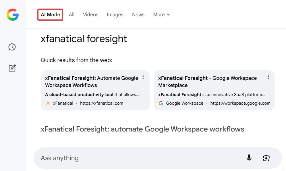 AI Mode in Google Search