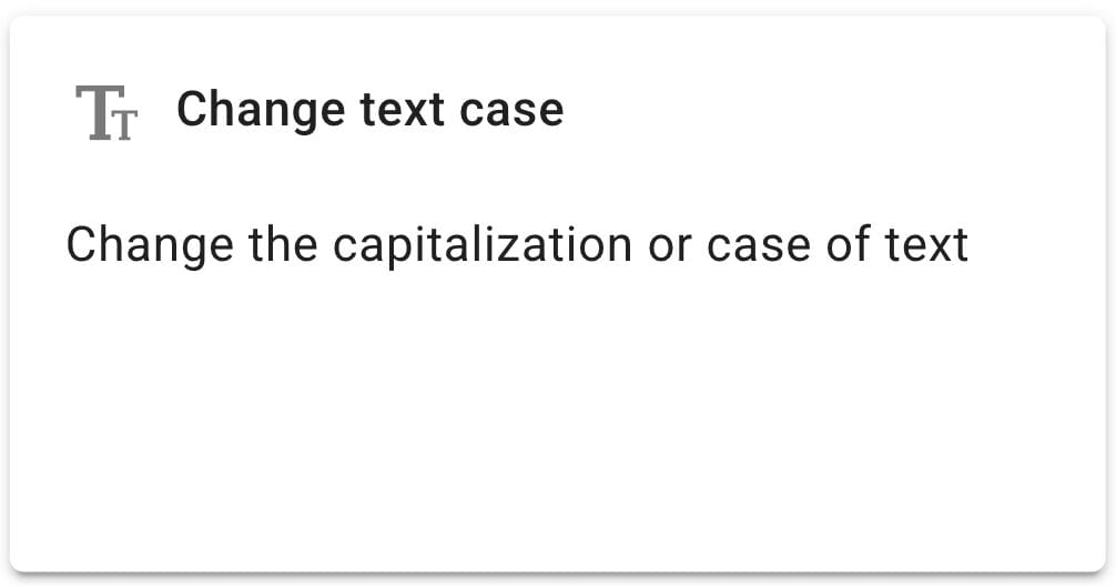 Change text case action