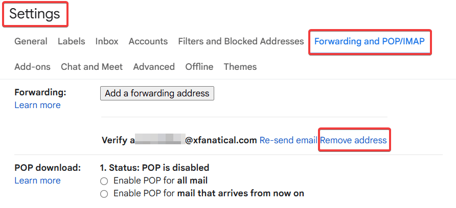 Turn Off Email Forwarding Loops