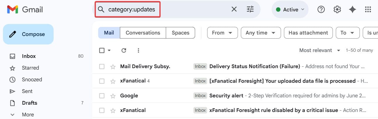 Use Gmail Search Instead of Browsing Labels