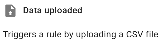 Select the Data uploaded trigger for Bulk suspend users in Google Workspace rule.