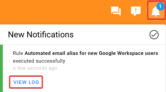 A notification will be triggered and sent upon the execution of the rule, informing users of the action taken.