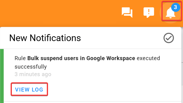 A notification will be triggered and sent upon the execution of the rule, informing users of the action taken.