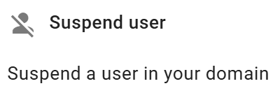 Select the suspend user for Bulk suspend users in Google Workspace rule.