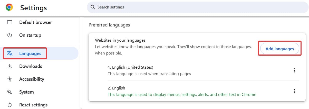 Click on the Language and click Add languages