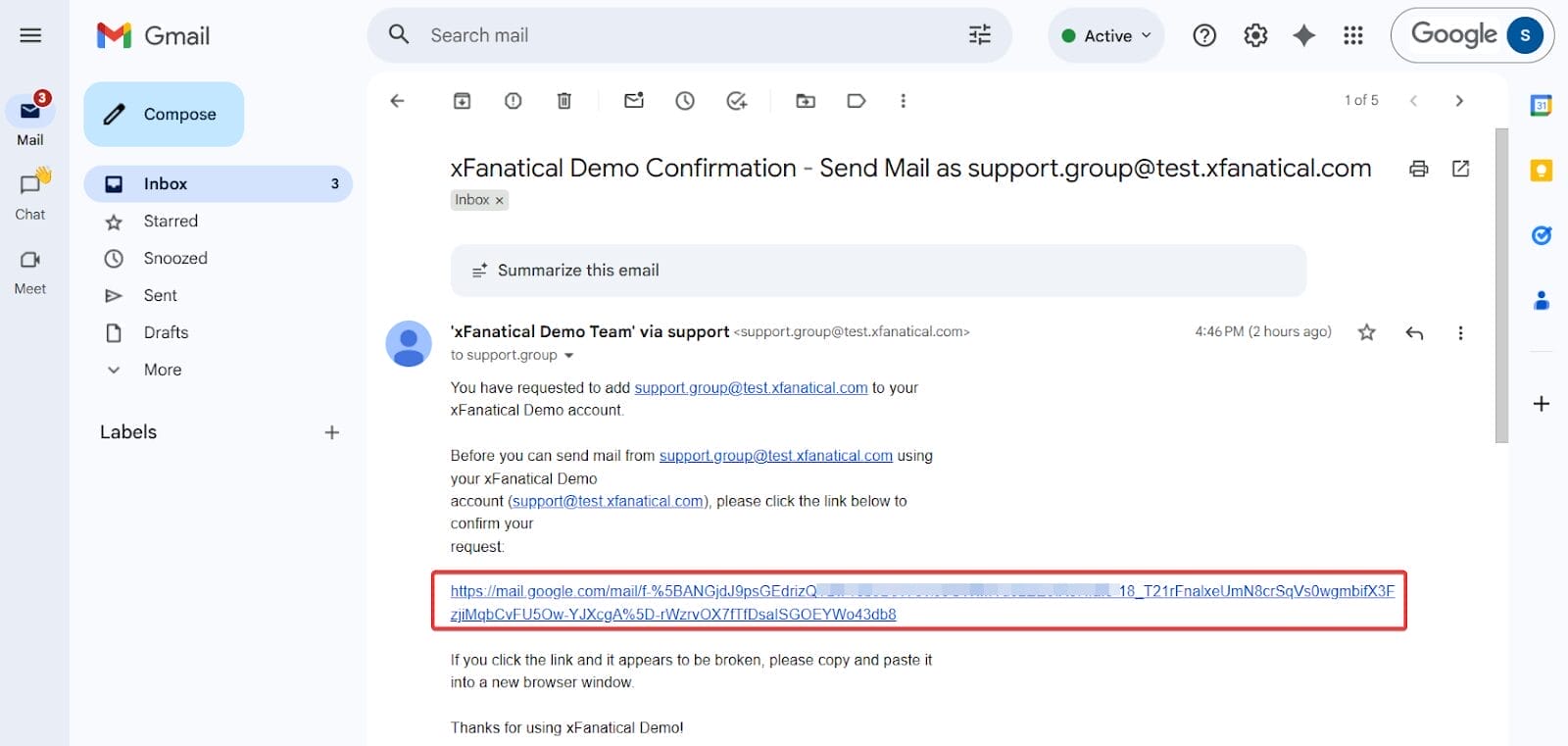 Go to the Gmail of the user and click the verification link